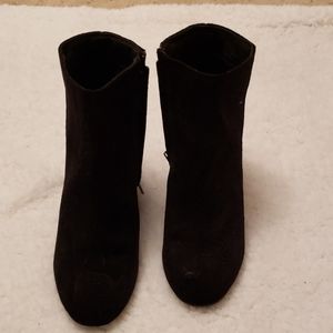Black velvet booties